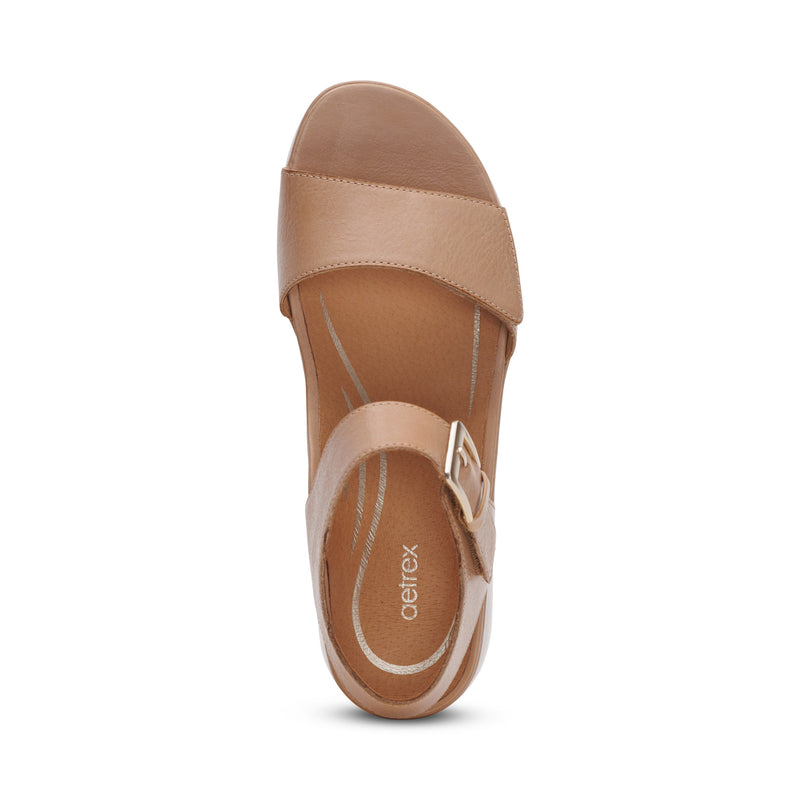 Ariel Adjustable Quarter Strap Wedge  #color_sand