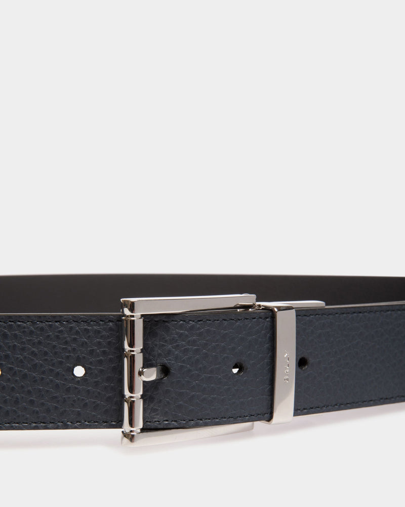 Astory 35mm Reversible And Adjustable Belt In Navy Blue And Black Leather