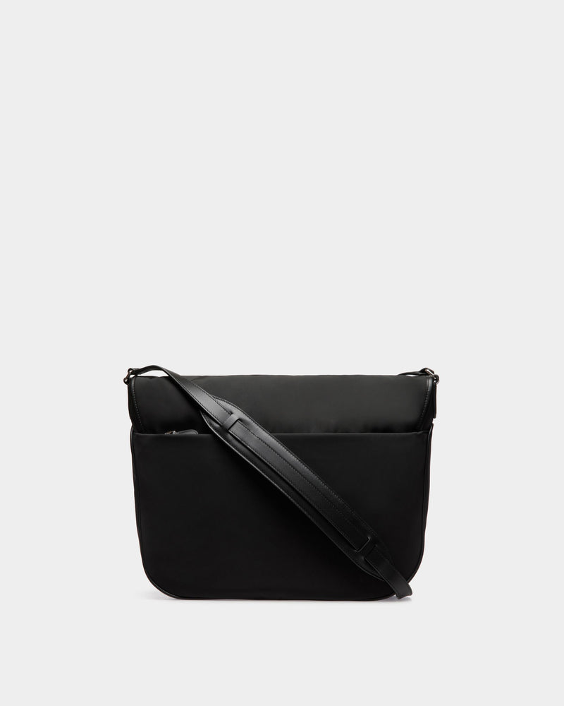 B-Light Crossbody Bag in Black Nylon and Leather
