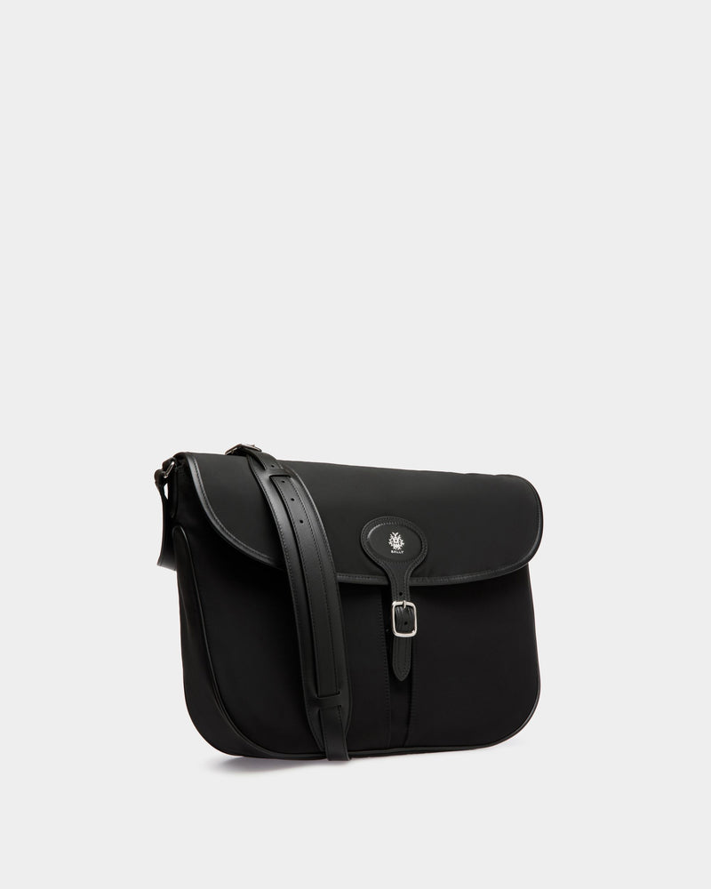 B-Light Crossbody Bag in Black Nylon and Leather