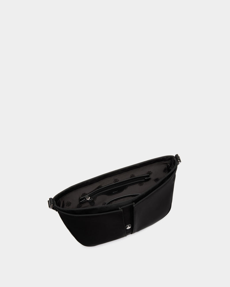 B-Light Crossbody Bag in Black Nylon and Leather
