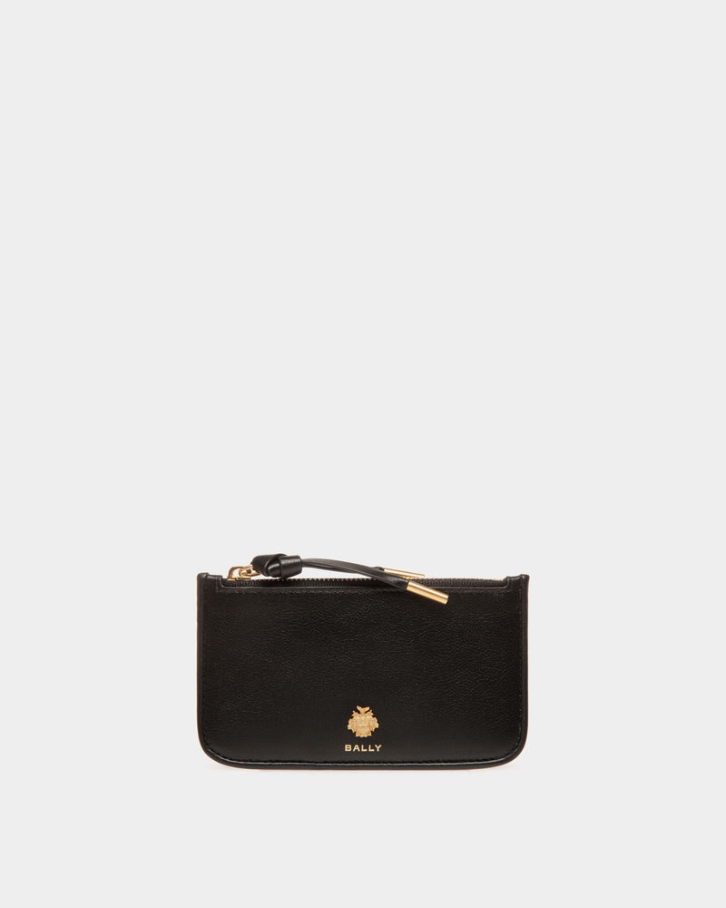 Bally Essential Zipped Card Holder in Black Leather
