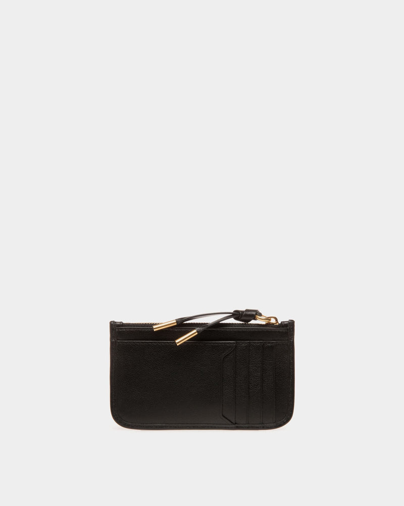 Bally Essential Zipped Card Holder in Black Leather