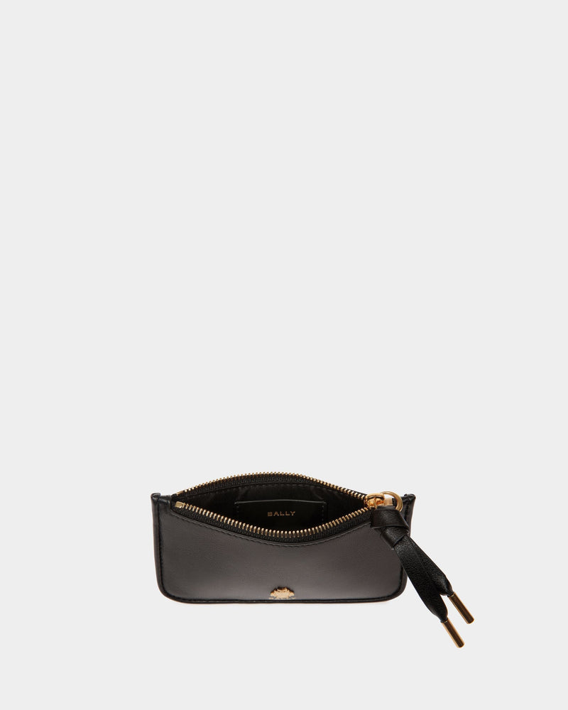 Bally Essential Zipped Card Holder in Black Leather