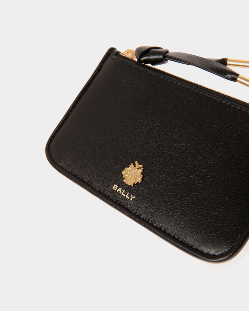 Bally Essential Zipped Card Holder in Black Leather