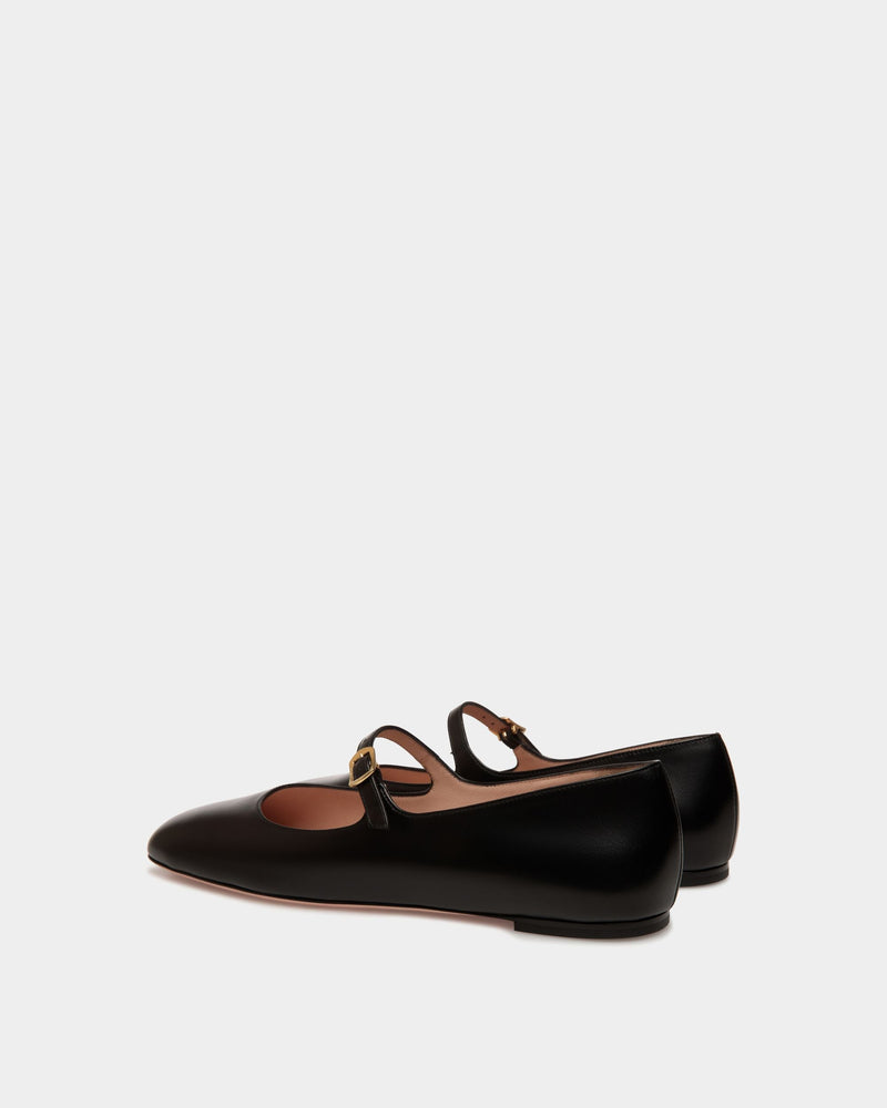 Ballyrina Flat in Black Leather