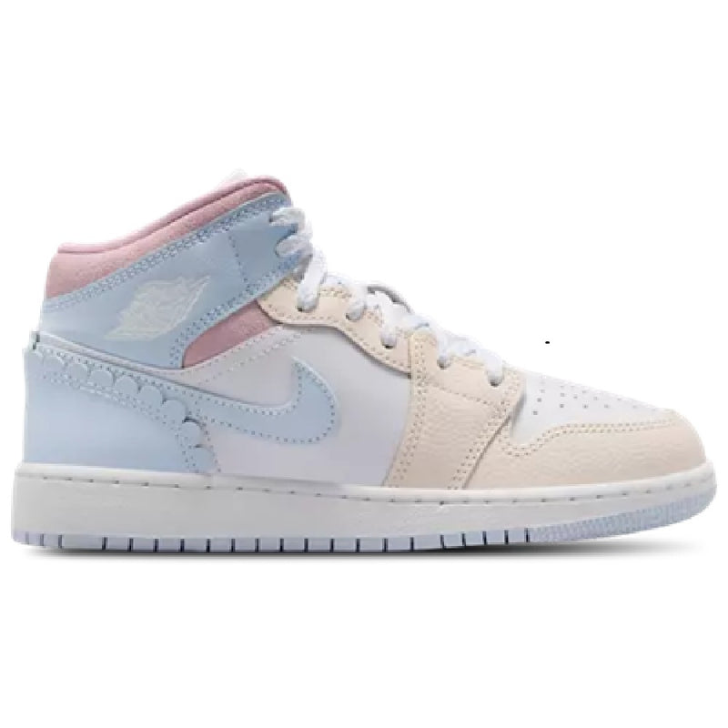 Big Kid's Jordan 1 Mid SE Half Blue/Half Blue-Pale Ivory (IB7057 403)