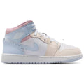 Big Kid's Jordan 1 Mid SE Half Blue/Half Blue-Pale Ivory (IB7057 403)