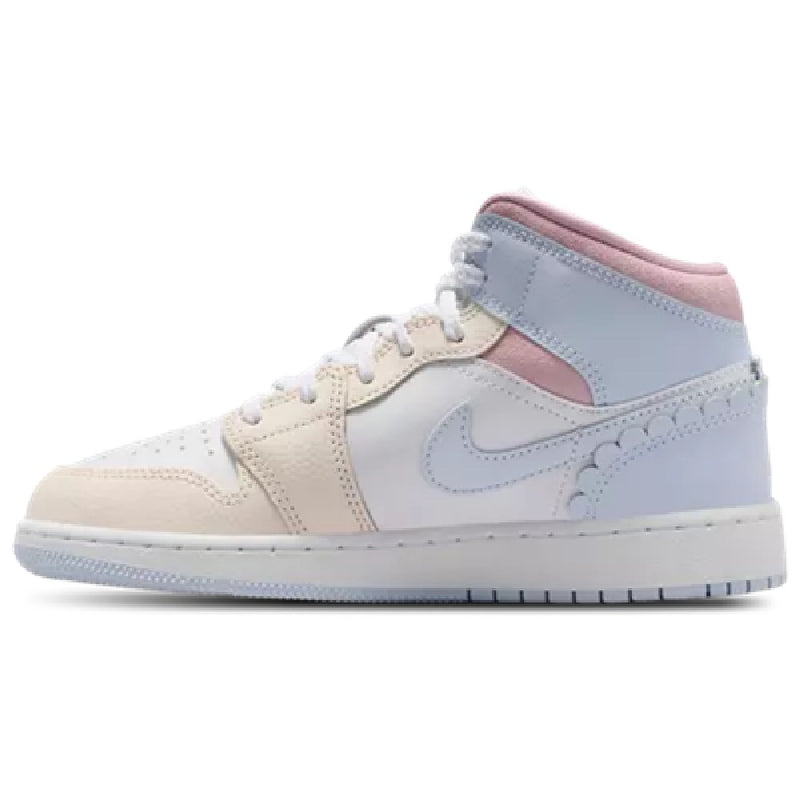 Big Kid's Jordan 1 Mid SE Half Blue/Half Blue-Pale Ivory (IB7057 403)