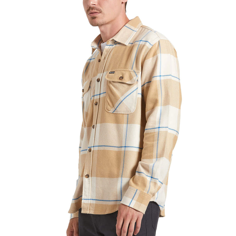 Brixton Bowery Long Sleeve Shirt - Whitecap/Sand/Cyber Blue