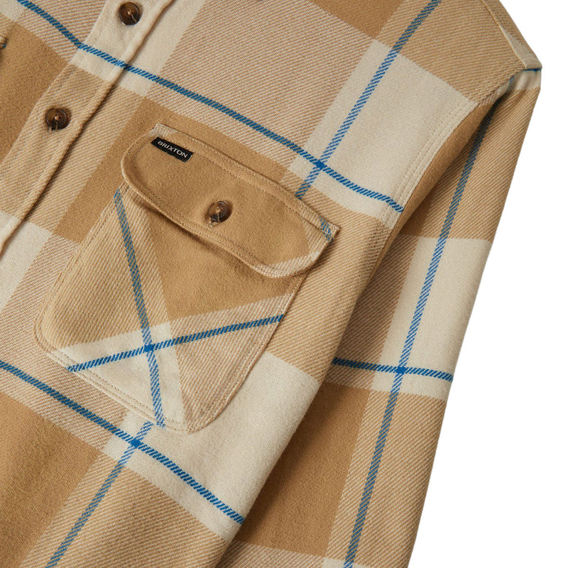 Brixton Bowery Long Sleeve Shirt - Whitecap/Sand/Cyber Blue