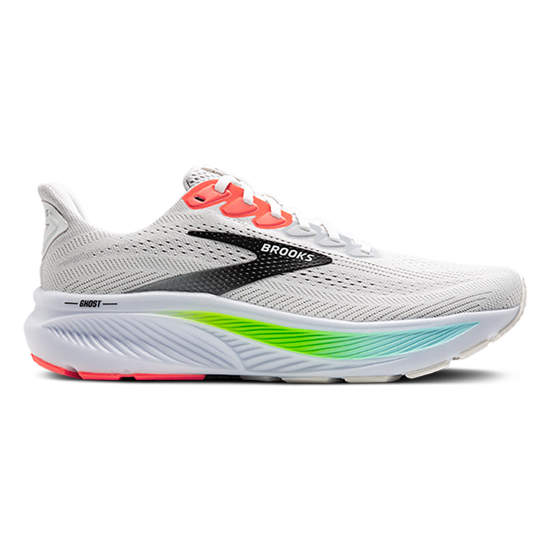 Brooks Ghost 17 White - Pink Clay - Gecko