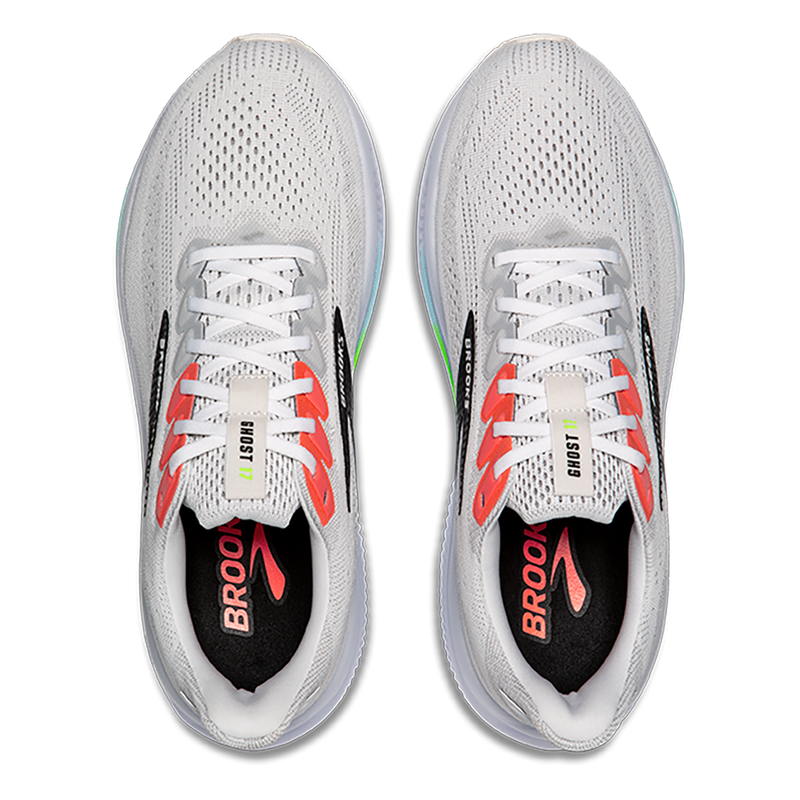Brooks Ghost 17 White - Pink Clay - Gecko
