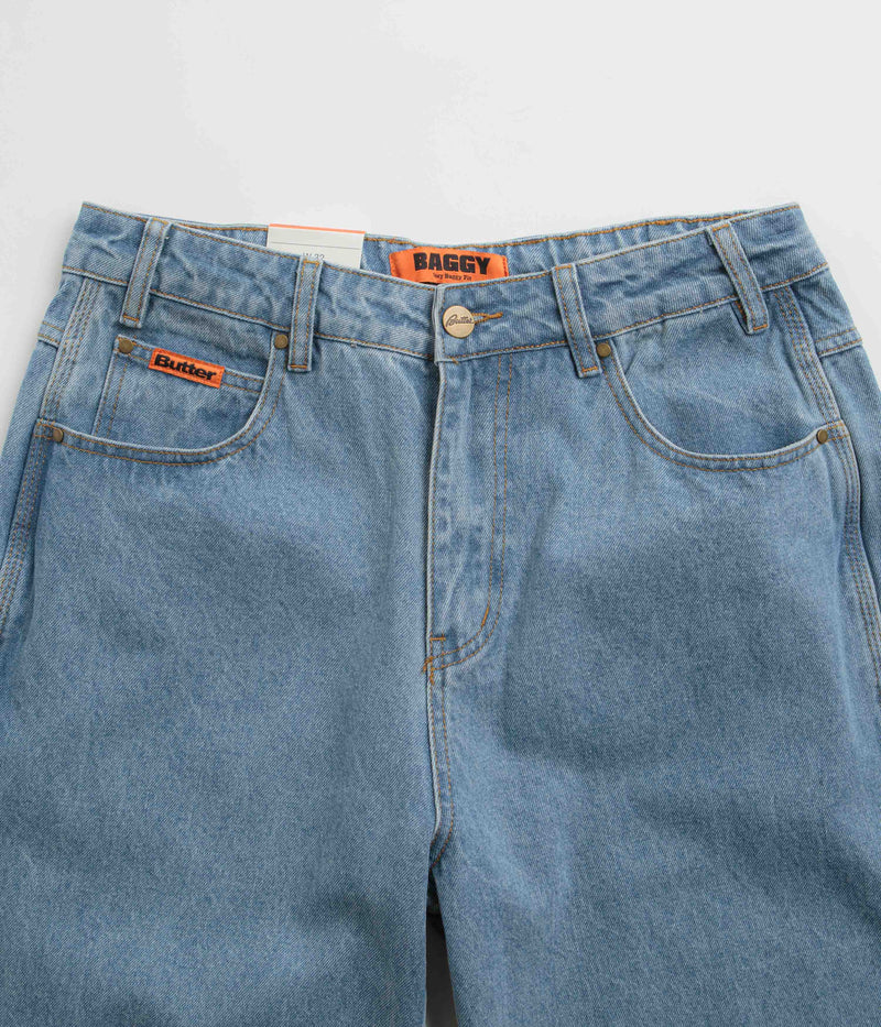 Butter Goods Baggy Jeans in Washed Indigo and Indigo