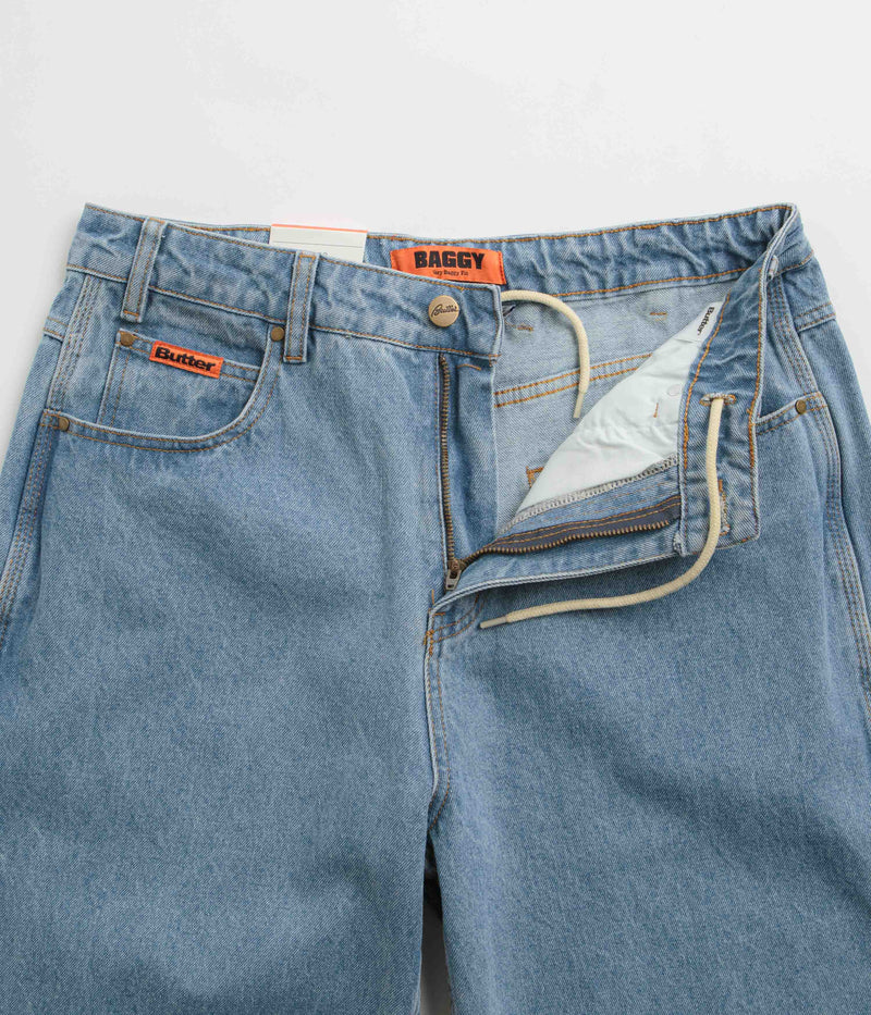 Butter Goods Baggy Jeans in Washed Indigo and Indigo