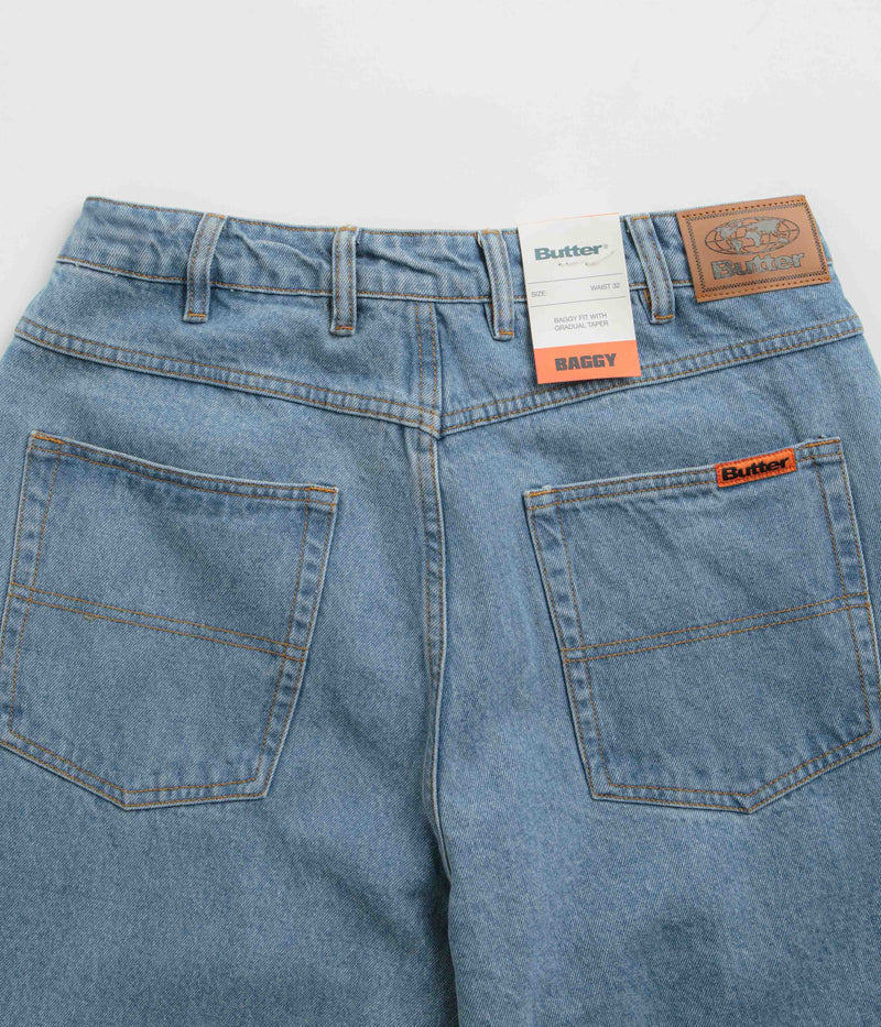 Butter Goods Baggy Jeans in Washed Indigo and Indigo