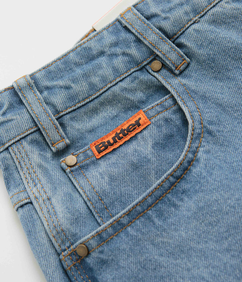 Butter Goods Baggy Jeans in Washed Indigo and Indigo