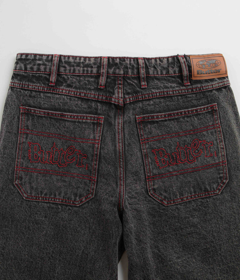 Butter Goods Breakdown Relaxed Jeans in Acid Wash Black
