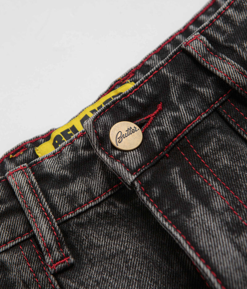 Butter Goods Breakdown Relaxed Jeans in Acid Wash Black