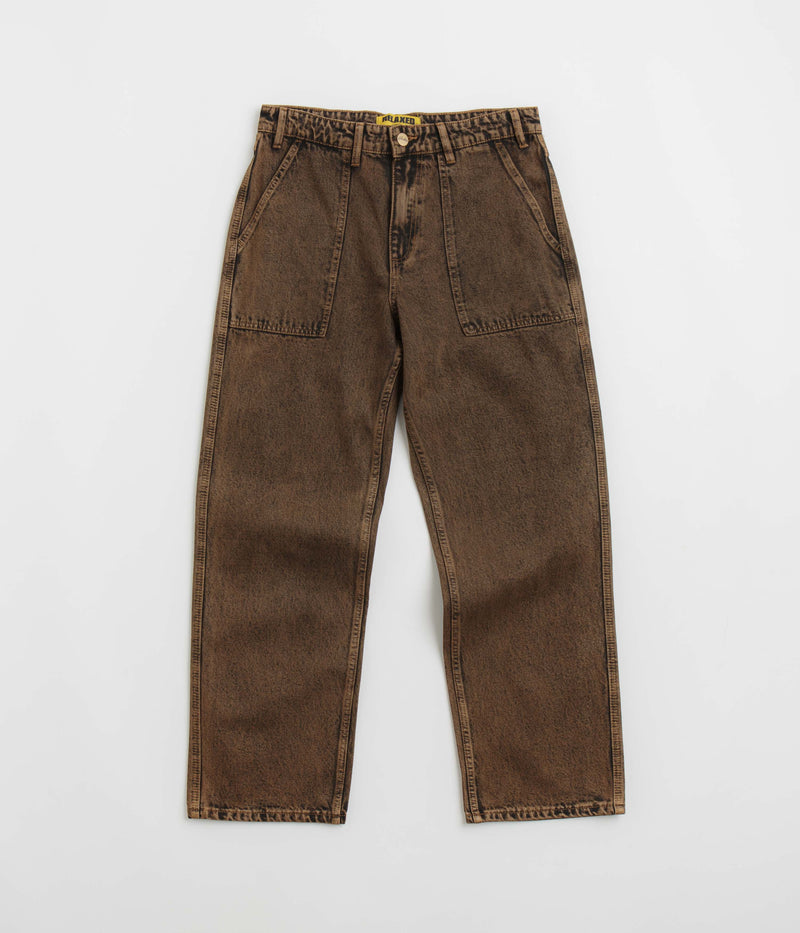 Butter Goods Breakdown Relaxed Jeans in Acid Wash Brown