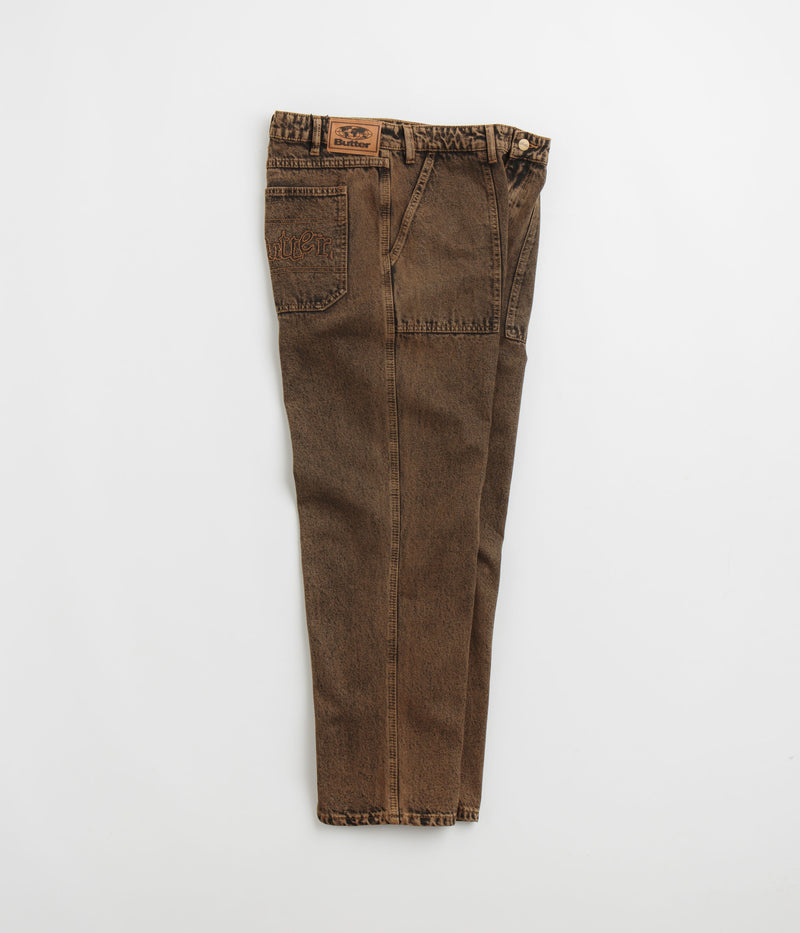 Butter Goods Breakdown Relaxed Jeans in Acid Wash Brown