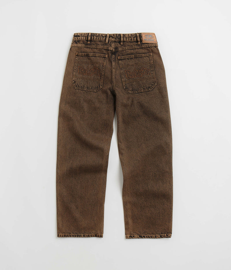 Butter Goods Breakdown Relaxed Jeans in Acid Wash Brown