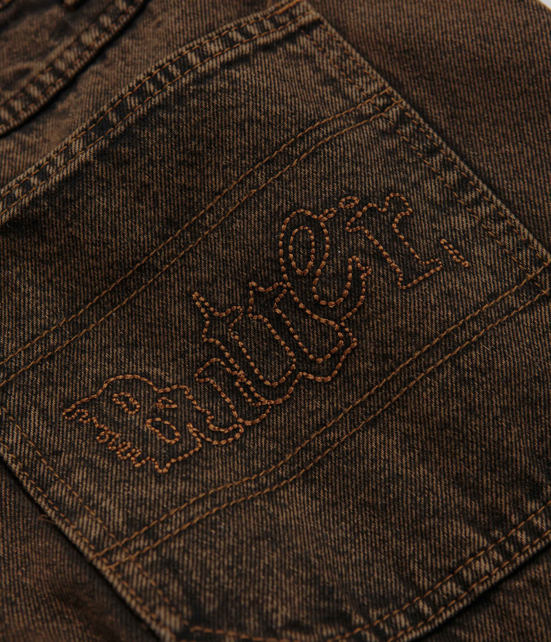 Butter Goods Breakdown Relaxed Jeans in Acid Wash Brown