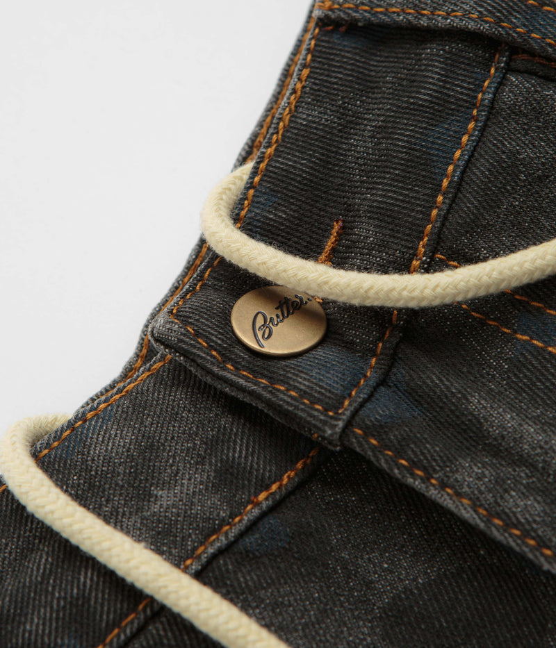 Butter Goods Leopard Denim Shorts in Black