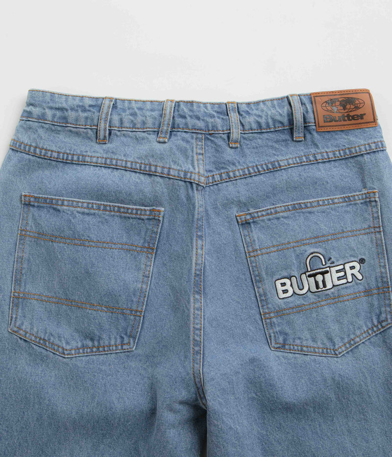 Butter Goods Lock Baggy Jeans in Light Indigo