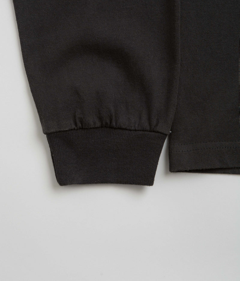 Butter Goods Pigment Dye Long Sleeve T-Shirt in Washed Black