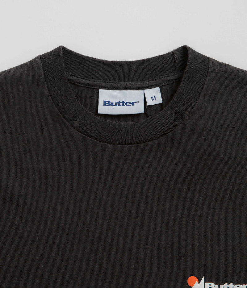 Butter Goods Pigment Dye Long Sleeve T-Shirt in Washed Black