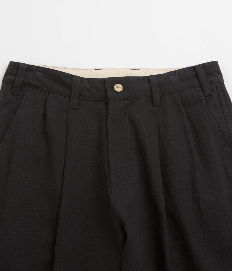 Butter Goods Pleated Trousers in Black