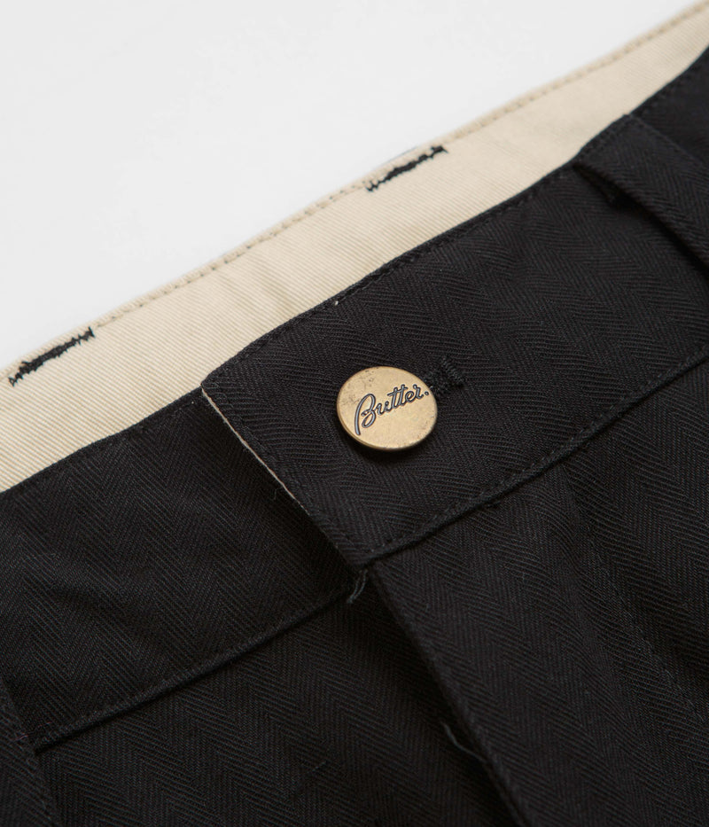 Butter Goods Pleated Trousers in Black
