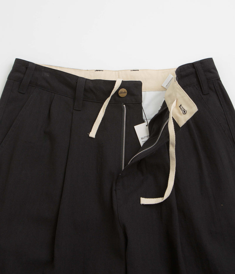 Butter Goods Pleated Trousers in Black