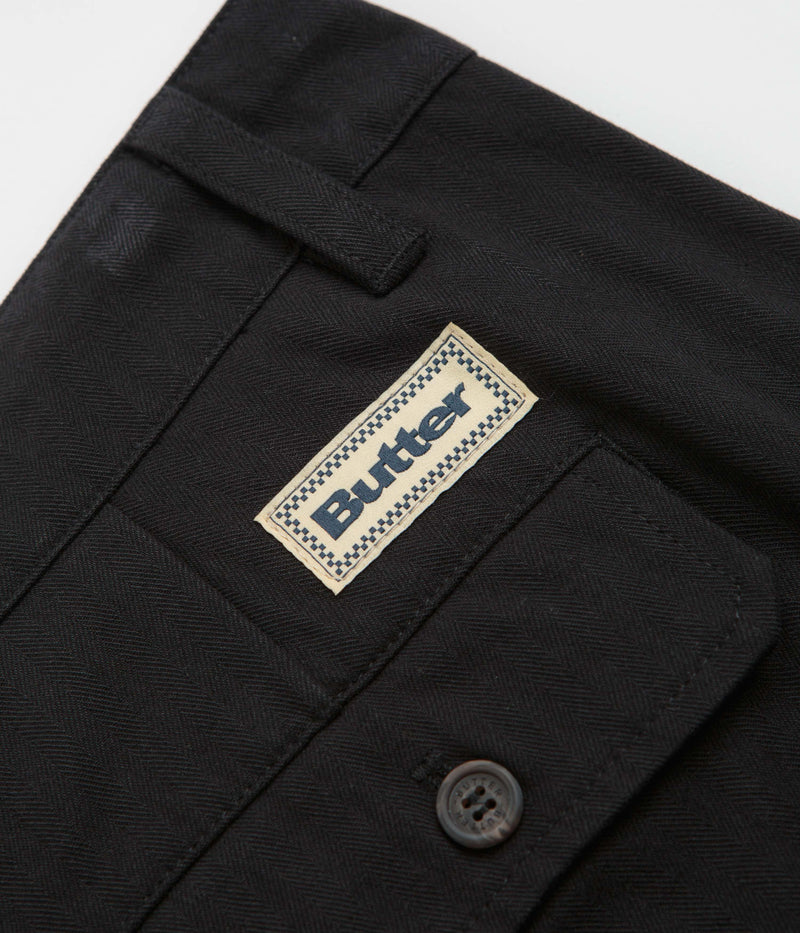 Butter Goods Pleated Trousers in Black