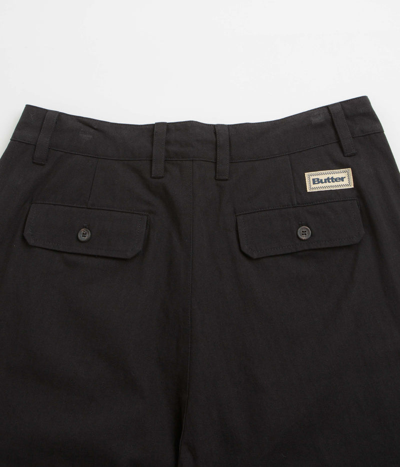 Butter Goods Pleated Trousers in Black