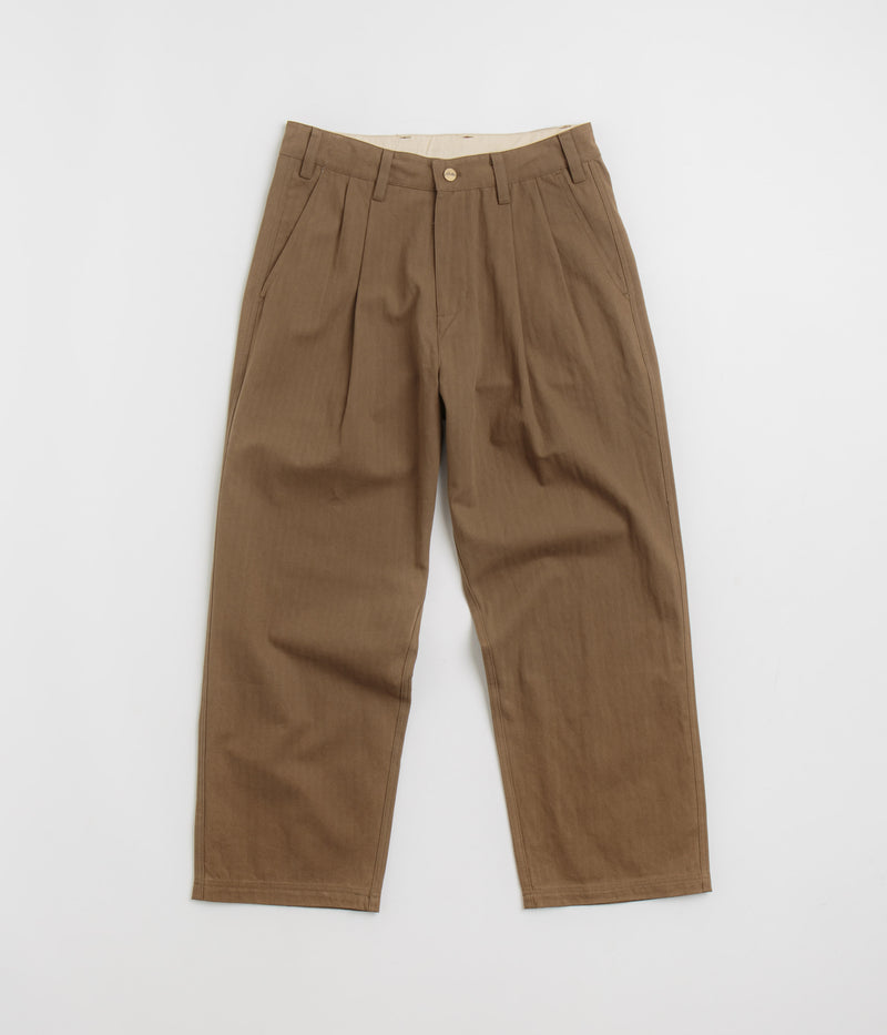 Butter Goods Pleated Trousers in Brown