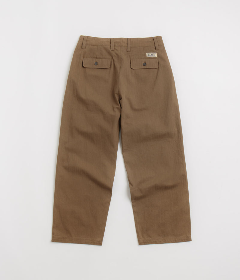 Butter Goods Pleated Trousers in Brown