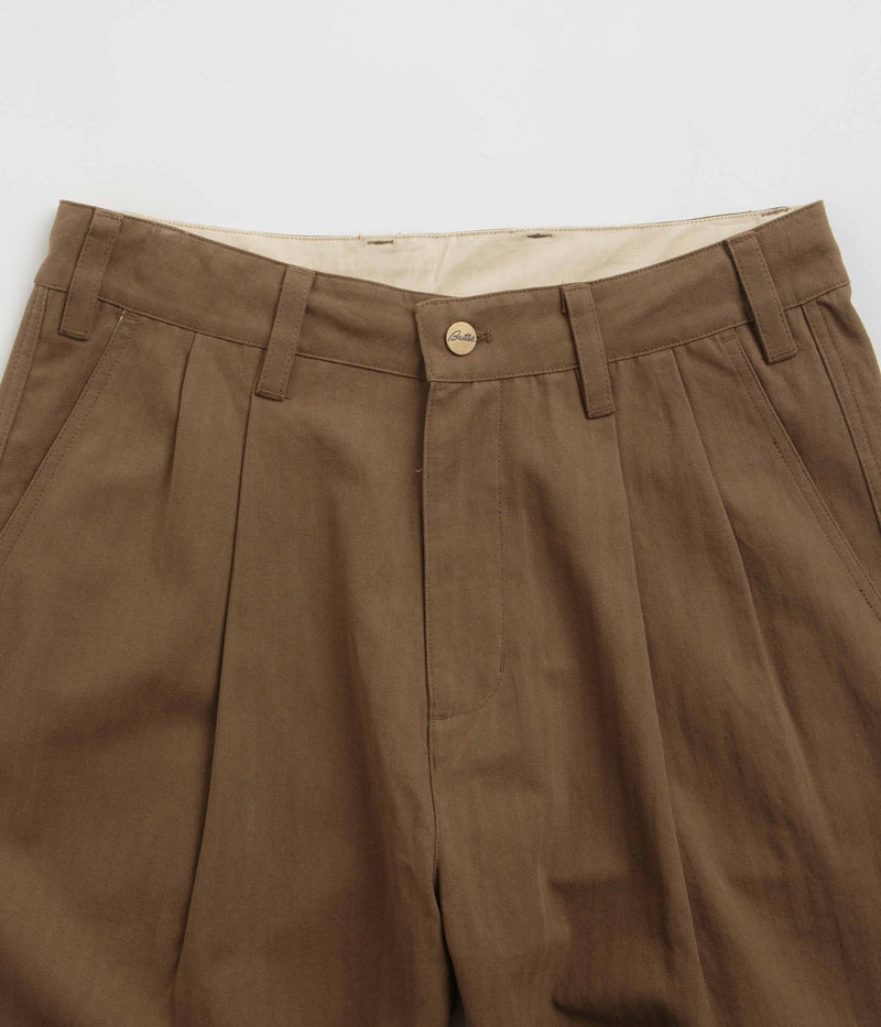 Butter Goods Pleated Trousers in Brown