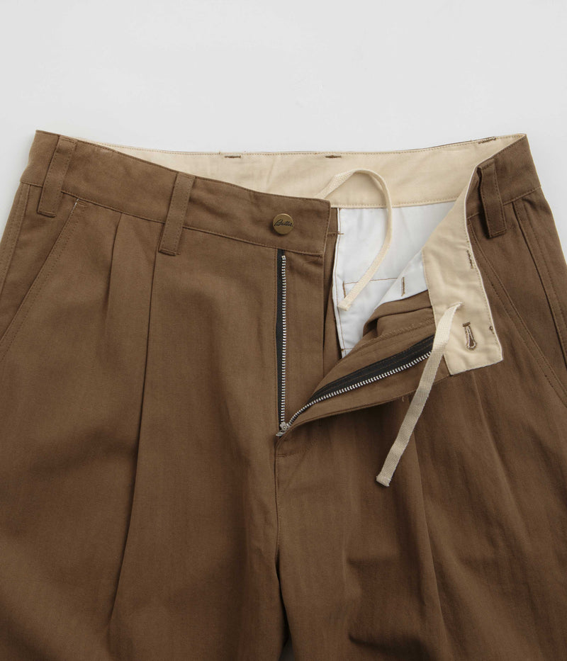 Butter Goods Pleated Trousers in Brown
