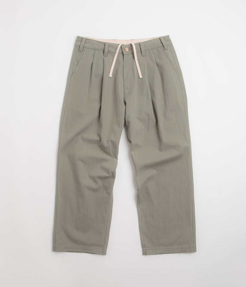 Butter Goods Pleated Trousers in Moss