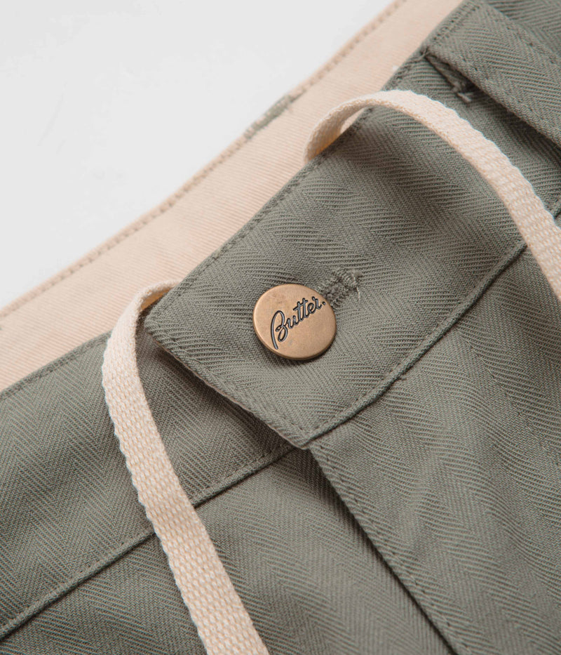 Butter Goods Pleated Trousers in Moss
