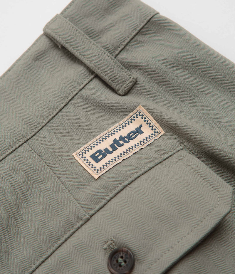 Butter Goods Pleated Trousers in Moss