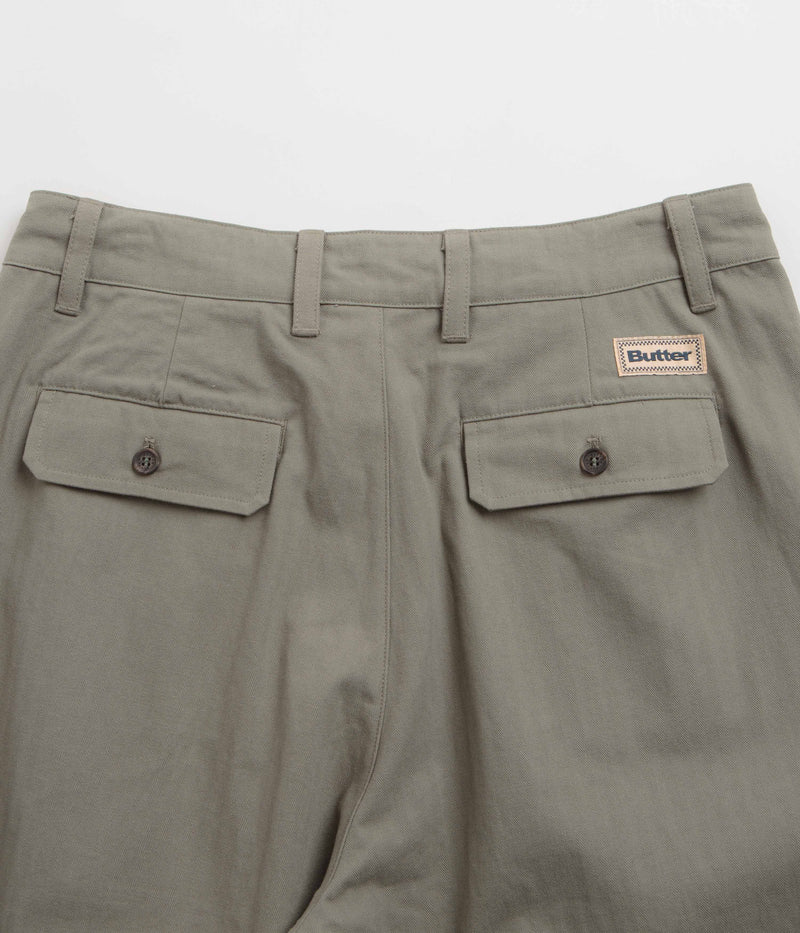 Butter Goods Pleated Trousers in Moss