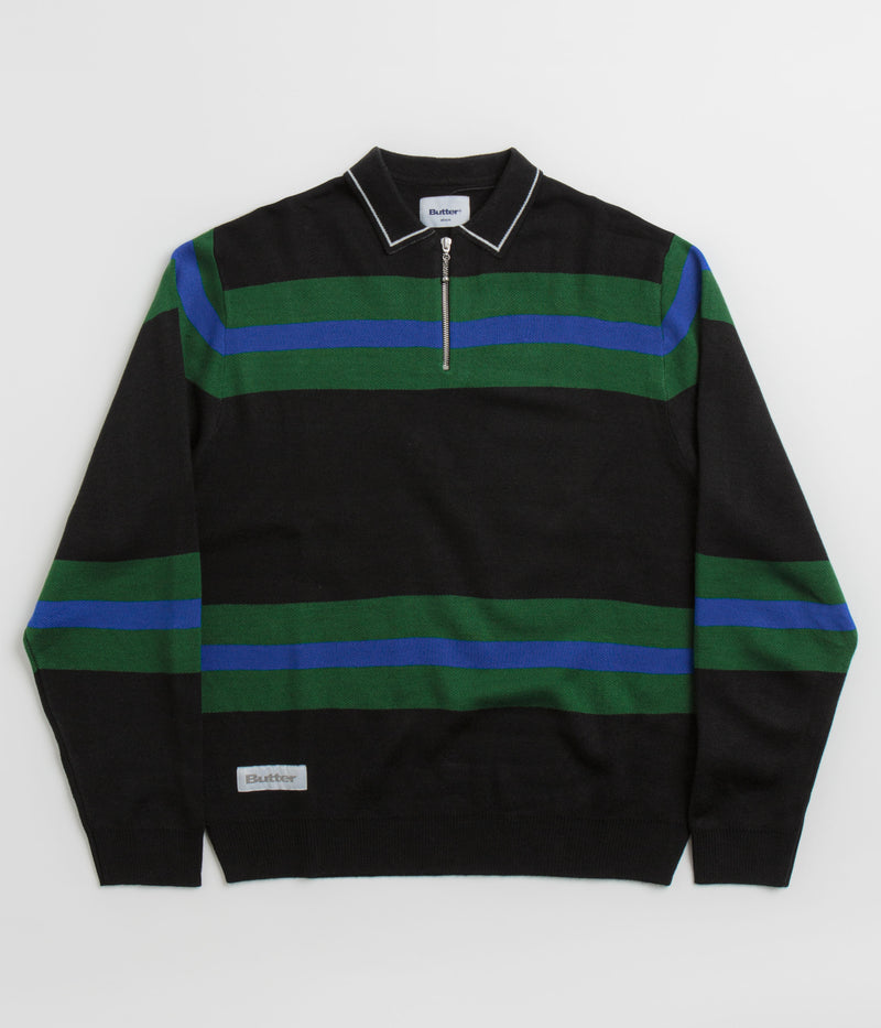 Butter Goods Polo Knit Sweatshirt in Black