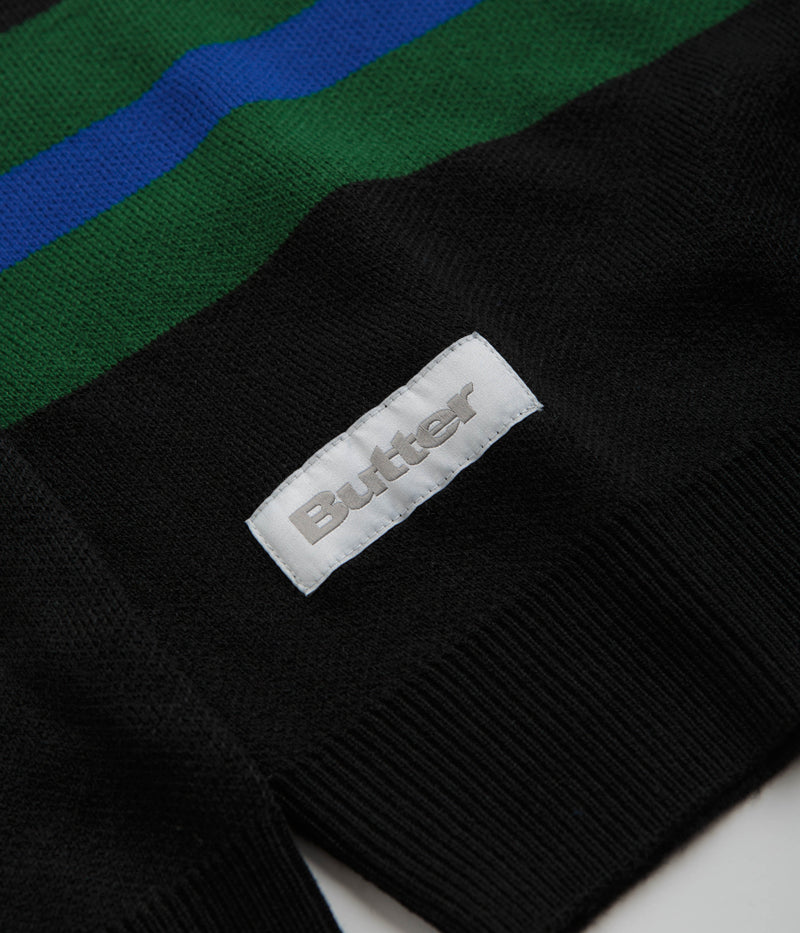 Butter Goods Polo Knit Sweatshirt in Black