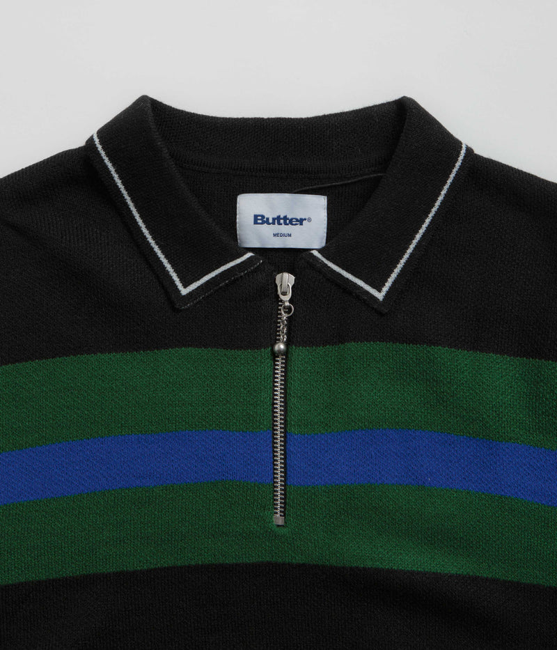 Butter Goods Polo Knit Sweatshirt in Black