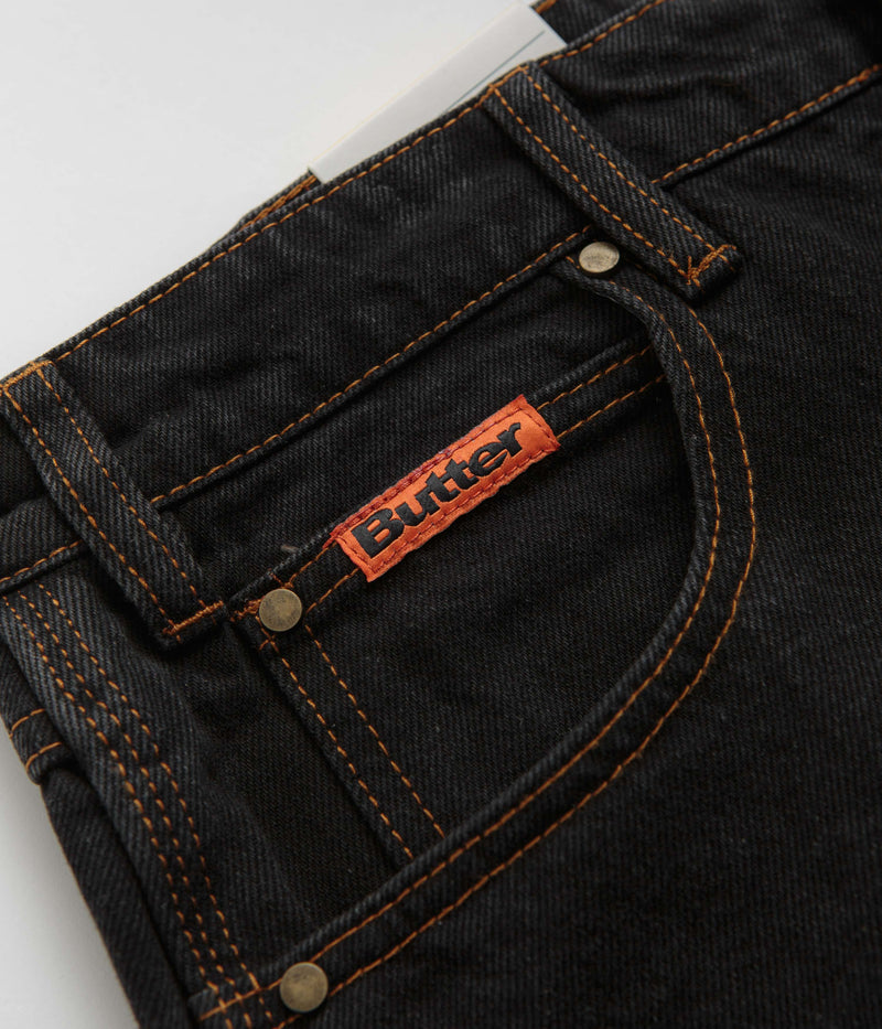Butter Goods Relaxed Jeans in Washed Black and Black