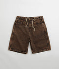 Butter Goods Spider Denim Shorts in Acid Brown