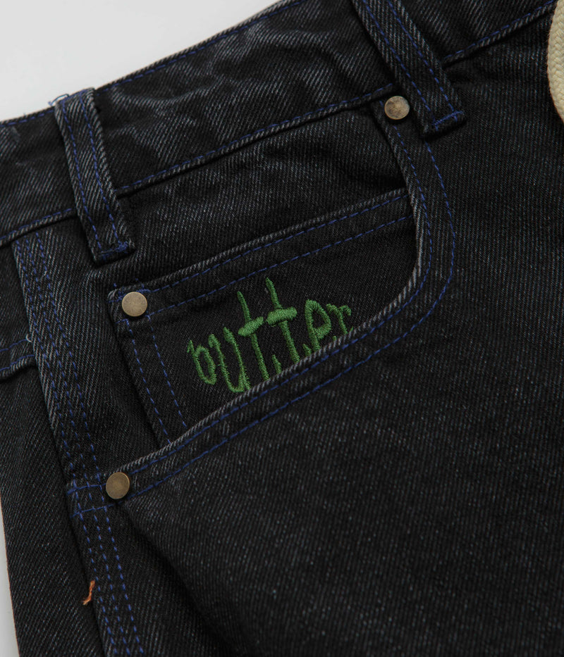 Butter Goods Spider Jeans in Washed Black